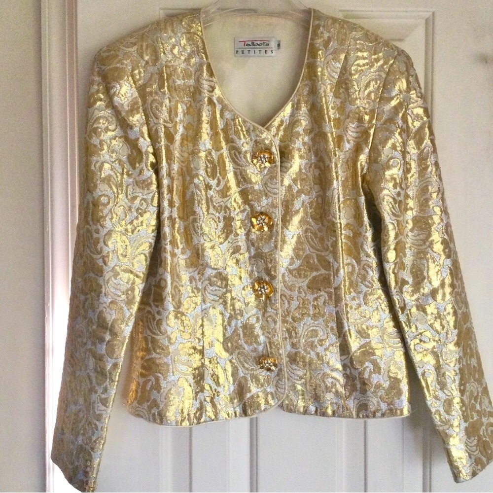 Talbot’s Metallic Gold/Silver Brocade Jacket